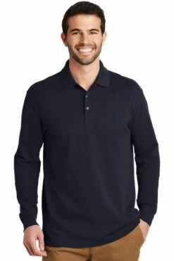 EZCotton Long Sleeve Polo -Jiffyshirts Store 5432e6eb235cff