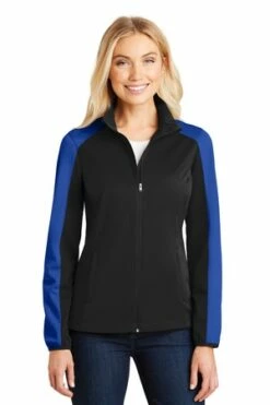 Ladies Active Colorblock Soft Shell Jacket -Jiffyshirts Store 548fca7384a6b3