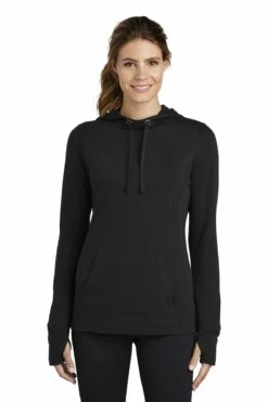 Ladies PosiCharge Tri-Blend Wicking Fleece Hooded Pullover