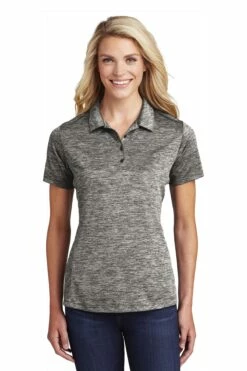 Ladies PosiCharge Electric Heather Polo -Jiffyshirts Store 5519790a074c19