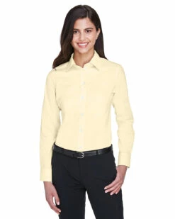 Ladies' Crown Woven Collection™ Solid Stretch Twill -Jiffyshirts Store 5535450a3b05a8