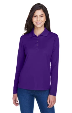 Ladies' Pinnacle Performance Long-Sleeve Piqué Polo -Jiffyshirts Store 55b2440543ddb6