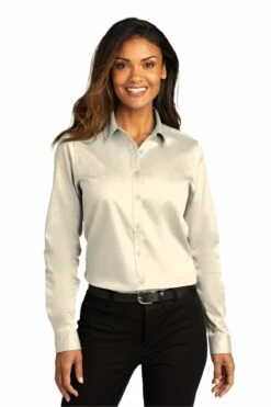 Ladies Long Sleeve SuperPro React Twill Shirt -Jiffyshirts Store 56dab233086394