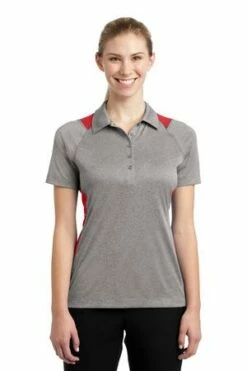Ladies Heather Colorblock Contender Polo -Jiffyshirts Store 58fb451ae9b958