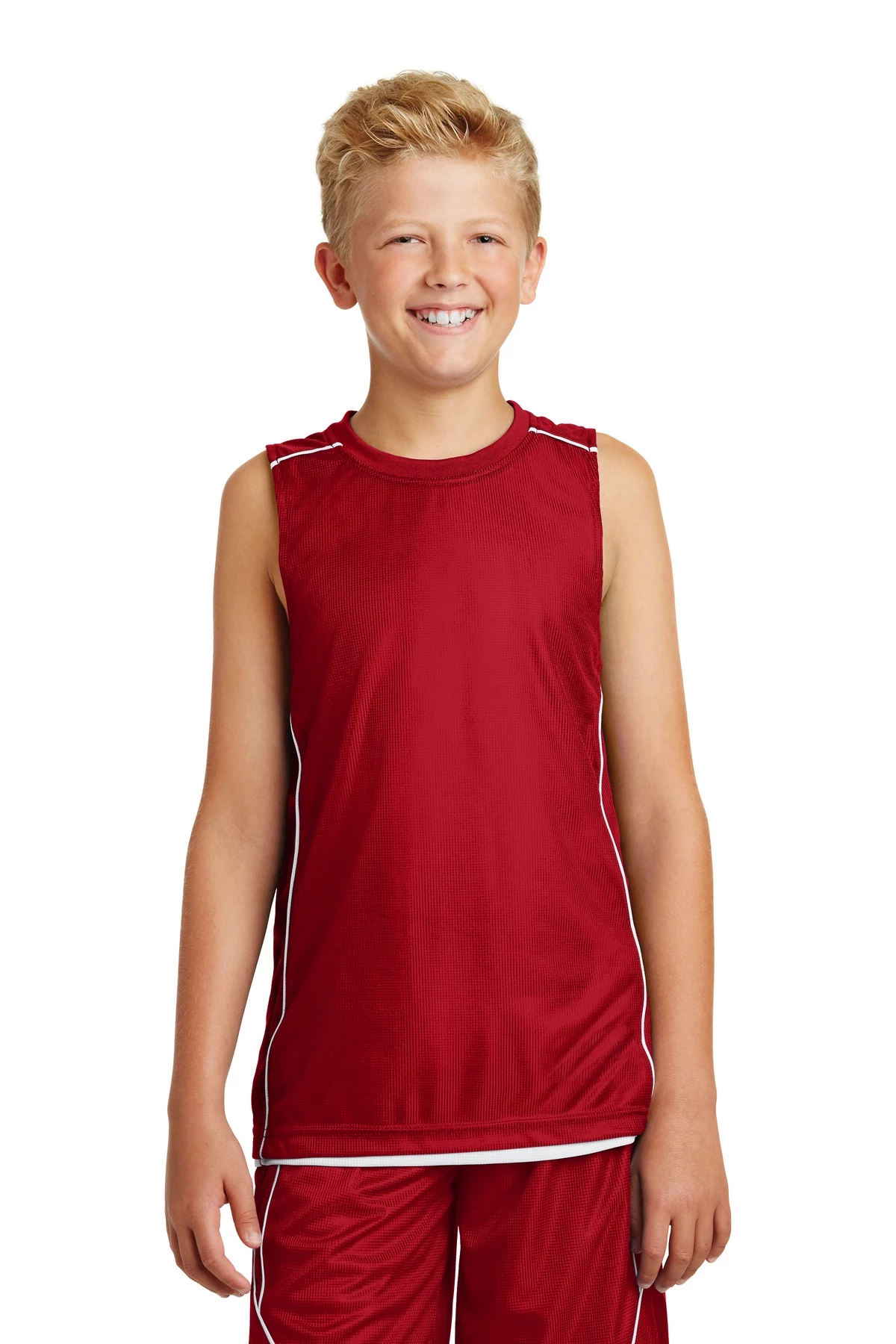 Youth Unisex PosiCharge Mesh Reversible Sleeveless Tee 8 Youth Unisex PosiCharge Mesh Reversible Sleeveless Tee - Image 6
