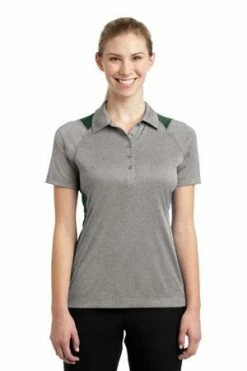 Ladies Heather Colorblock Contender Polo -Jiffyshirts Store 5bac201808d7f2