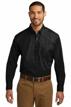 Men's Long Sleeve Carefree Poplin Shirt -Jiffyshirts Store 60f21e82a78ebe