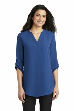Ladies 3/4-Sleeve Tunic Blouse -Jiffyshirts Store 6165e87f203502