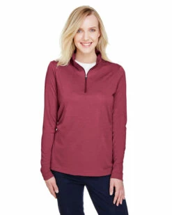 Ladies' Zone Sonic Heather Performance Quarter-Zip -Jiffyshirts Store 6237d19a363fd7
