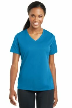 Ladies PosiCharge RacerMesh V-Neck Tee -Jiffyshirts Store 63e7d3ef9f4e6d