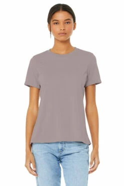 Ladies' Heathered Relaxed Jersey Short-Sleeve T-Shirt -Jiffyshirts Store 6400CVC Heather Pink Gravel 1