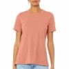 Ladies' Heathered Relaxed Jersey Short-Sleeve T-Shirt -Jiffyshirts Store 6400CVC Heather Sunset 1