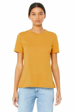 Ladies' Relaxed Jersey Short-Sleeve T-Shirt 35 Ladies' Relaxed Jersey Short-Sleeve T-Shirt -Jiffyshirts Store 6400 Mustard 1