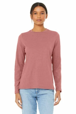 Ladies' Jersey Long-Sleeve T-Shirt -Jiffyshirts Store 6500 Heather Mauve 1