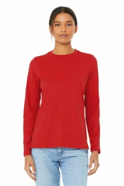 Ladies' Jersey Long-Sleeve T-Shirt -Jiffyshirts Store 6500 Red 1