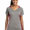 Ladies Heather Colorblock Contender V-Neck Tee -Jiffyshirts Store 65320105dc983e