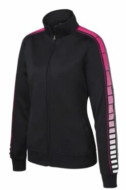 Ladies Dot Sublimation Tricot Track Jacket -Jiffyshirts Store 65763894ff6ba2