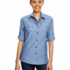 Ladies Chambray Woven Shirt 2 Ladies Chambray Woven Shirt -Jiffyshirts Store 65b0515bcffa13