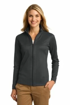 Ladies Vertical Texture Full-Zip Jacket -Jiffyshirts Store 66382dac657ac7