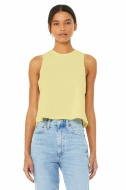 Ladies' Racerback Cropped Tank 31 Ladies' Racerback Cropped Tank -Jiffyshirts Store 6682 Heather French Vanilla 1
