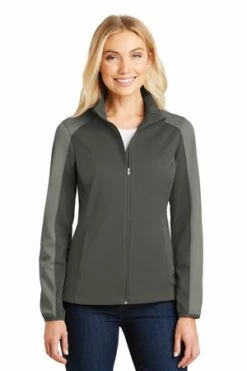 Ladies Active Colorblock Soft Shell Jacket -Jiffyshirts Store 6945f1ea1f6ed4