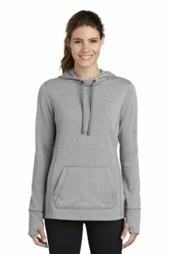 Ladies PosiCharge Tri-Blend Wicking Fleece Hooded Pullover -Jiffyshirts Store 6ac80a035565d6