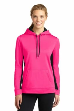 Ladies Sport-Wick Fleece Colorblock Hooded Pullover -Jiffyshirts Store 6bcec54bfb54f5