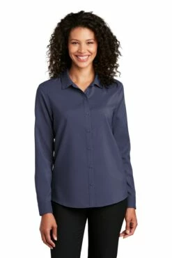 Ladies Long Sleeve Performance Staff Shirt -Jiffyshirts Store 7015e5706ba7bc