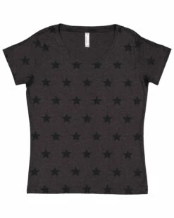 Women's Star Print Scoop Neck T-Shirt -Jiffyshirts Store 70cbf940646c94
