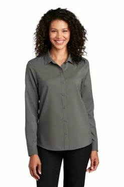 Ladies Long Sleeve Performance Staff Shirt -Jiffyshirts Store 72d3969dc9f4cd