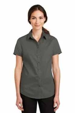 Ladies Short Sleeve SuperPro Twill Shirt -Jiffyshirts Store 752e57fb474864