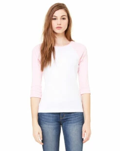 Ladies' Baby Rib 3/4-Sleeve Contrast Raglan T-Shirt -Jiffyshirts Store 7588e8f0956d96