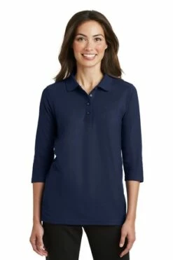 Ladies Silk Touch 3/4-Sleeve Polo -Jiffyshirts Store 786eedd56c4c9d
