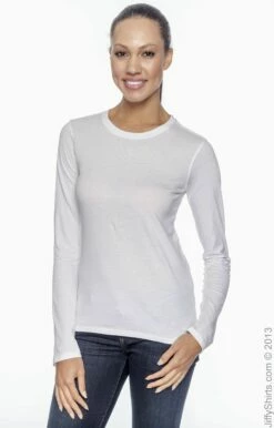 Ladies' 4.4 Oz., 100% Organic Cotton Classic Long-Sleeve T-Shirt -Jiffyshirts Store 7C65D38051A0BD