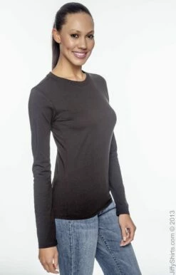 Ladies' 4.4 Oz., 100% Organic Cotton Classic Long-Sleeve T-Shirt -Jiffyshirts Store 7CACD3FBD5B5B0