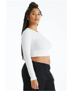 Ladies' Micro Ribbed Long Sleeve Baby Tee -Jiffyshirts Store 7a96a2a76b6436