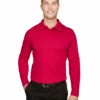 CrownLux Performance™ Men's Tall Plaited Long Sleeve Polo -Jiffyshirts Store 7c6034ea4fce37