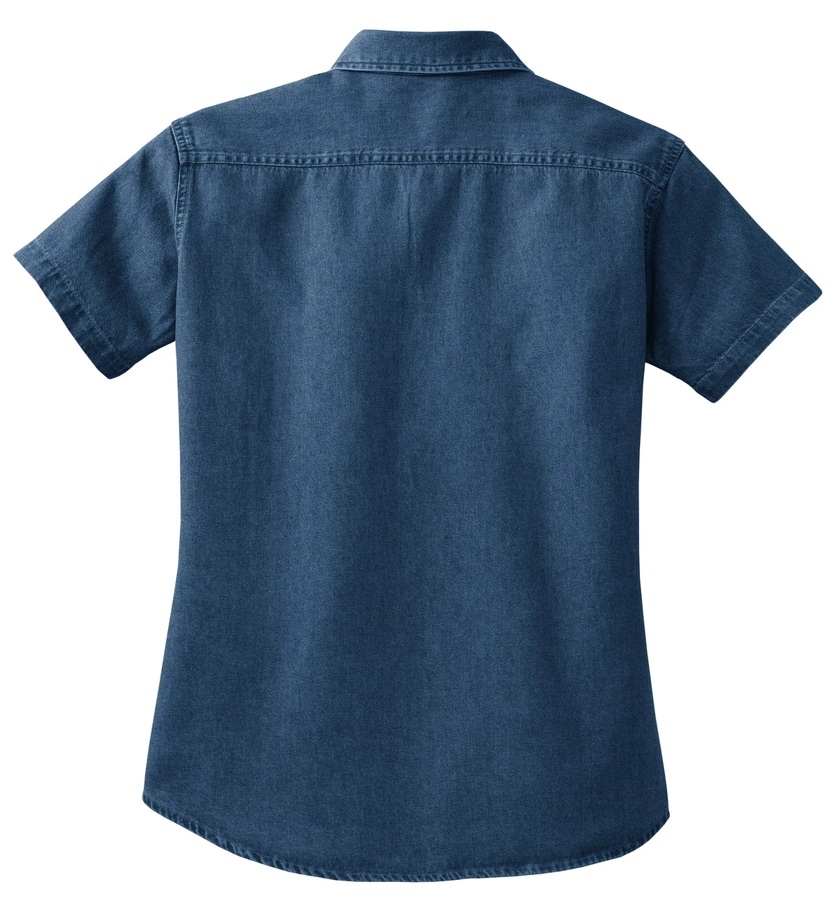 Ladies Short Sleeve Value Denim Shirt 6 Ladies Short Sleeve Value Denim Shirt - Image 4