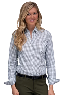 Women’s Easy-Care Gingham Check Shirt -Jiffyshirts Store 852740fd184916