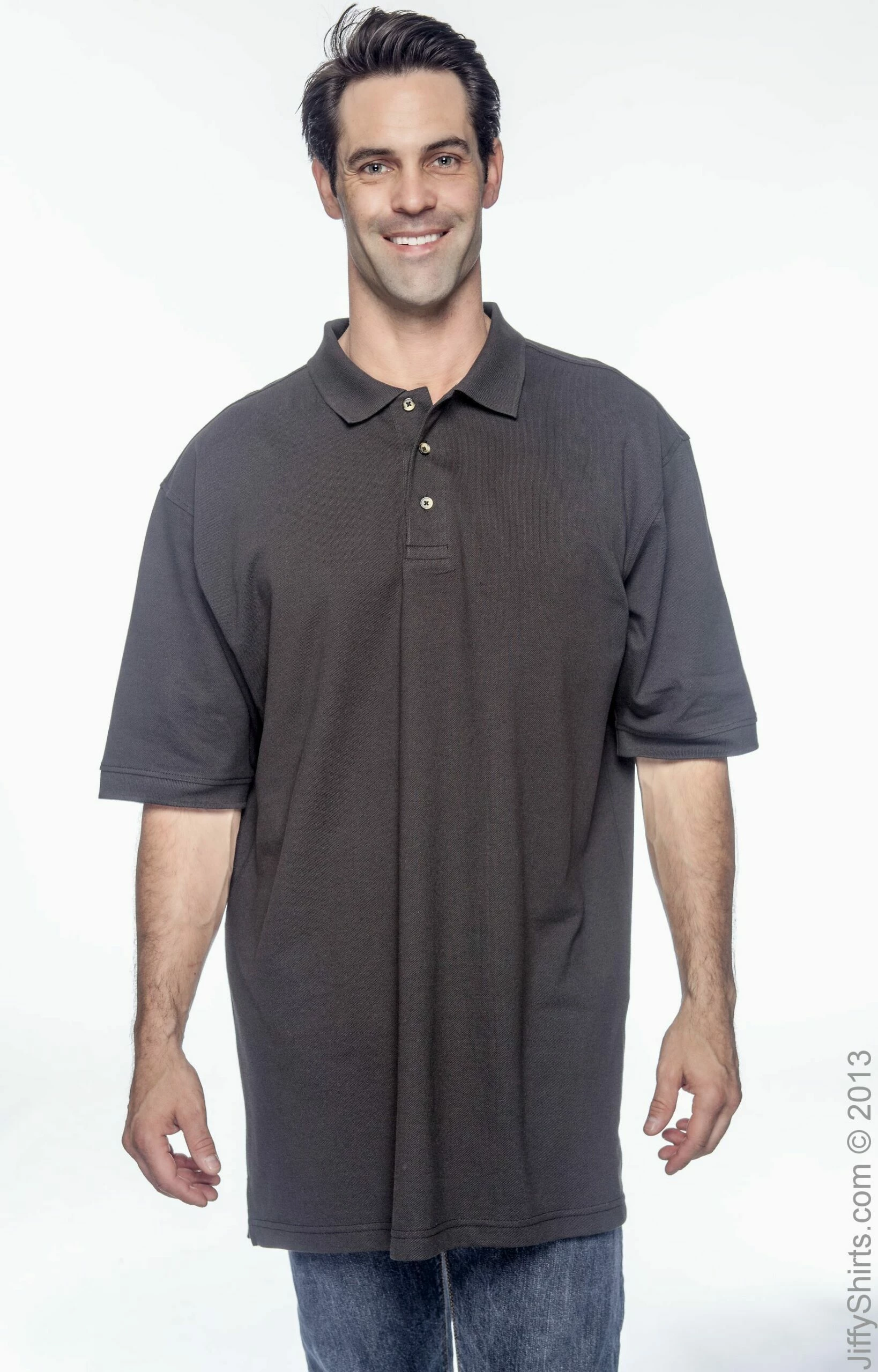 Unisex Men's Tall 6 Oz. Ringspun Cotton Piqué Short-Sleeve Polo 3 Unisex Men's Tall 6 Oz. Ringspun Cotton Piqué Short-Sleeve Polo