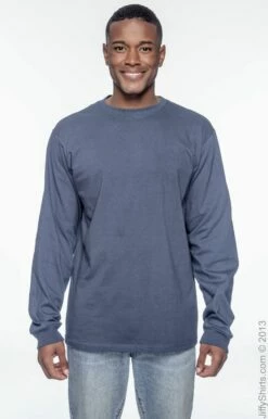 Men's 5.5 Oz., 100% Organic Cotton Classic Long-Sleeve T-Shirt -Jiffyshirts Store 87D9A16DB36D93
