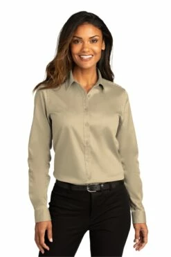 Ladies Long Sleeve SuperPro React Twill Shirt -Jiffyshirts Store 87c34218d1c0f5
