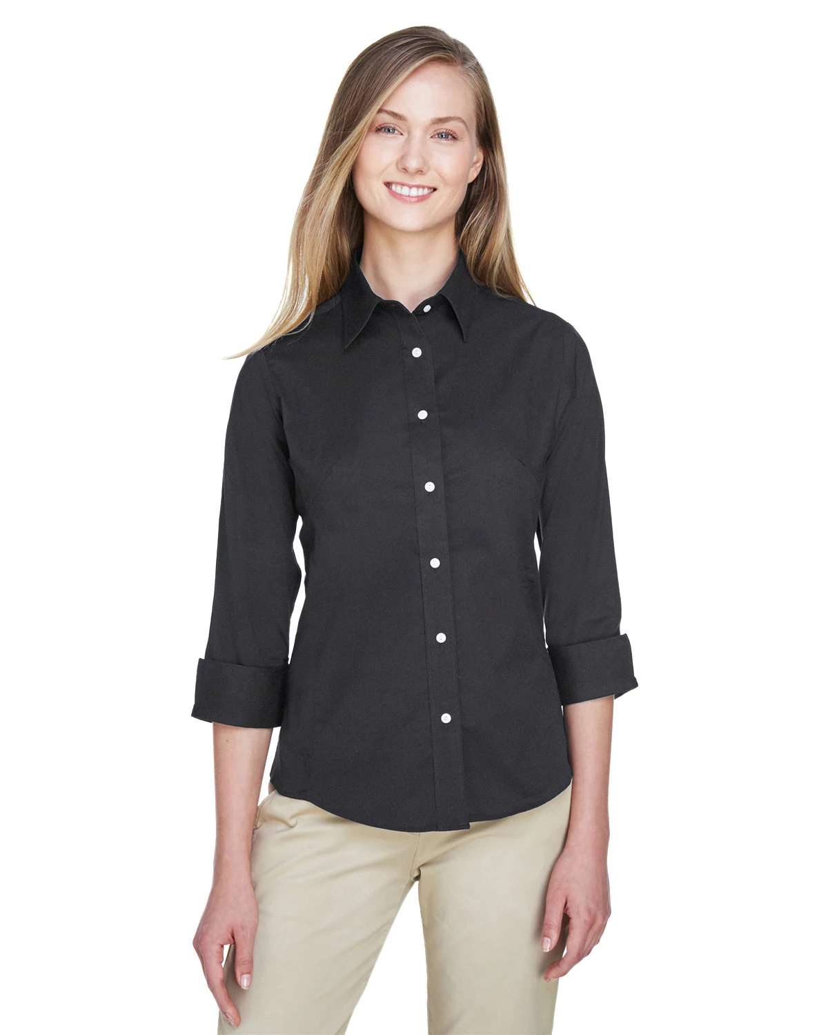 Ladies' Perfect Fit™ 3/4-Sleeve Stretch Poplin Blouse 7 Ladies' Perfect Fit™ 3/4-Sleeve Stretch Poplin Blouse - Image 5