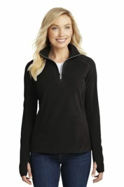 Ladies Microfleece 1/2-Zip Pullover -Jiffyshirts Store 8d762472548edb