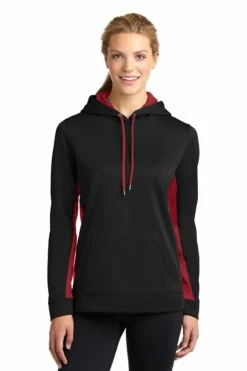 Ladies Sport-Wick Fleece Colorblock Hooded Pullover -Jiffyshirts Store 8e7d874f144739