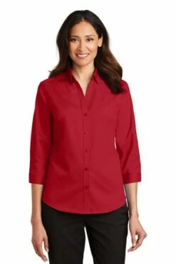 Ladies 3/4-Sleeve SuperPro Twill Shirt -Jiffyshirts Store 8fdf236dee93b0