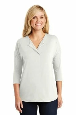 Ladies Concept 3/4-Sleeve Soft Split Neck Top -Jiffyshirts Store 943fb5080078c4