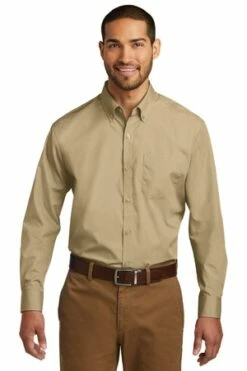 Men's Long Sleeve Carefree Poplin Shirt -Jiffyshirts Store 94ef66d2a8080a