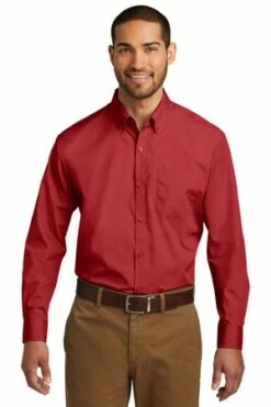 Men's Long Sleeve Carefree Poplin Shirt -Jiffyshirts Store 95fd4765f2ac14