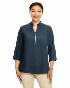 Ladies' Perfect Fit™ 3/4-Sleeve Crepe Tunic -Jiffyshirts Store 964579eadd428f